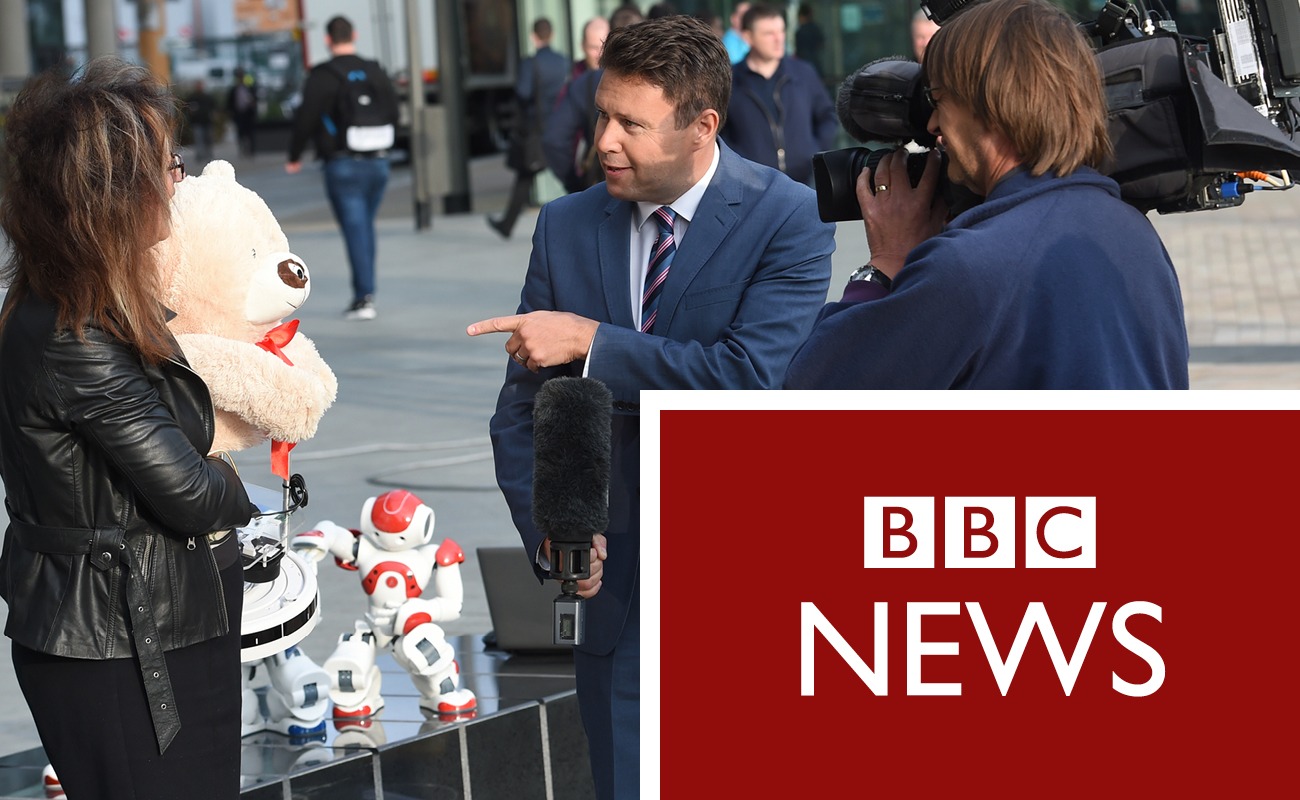 BBC News logo graphic with Northern Robotics interview