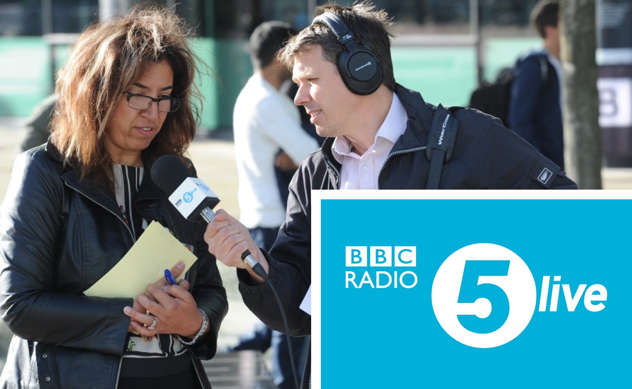 BBC Radio 5Live interview man and woman